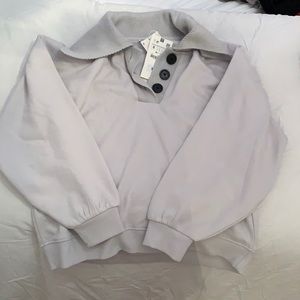 NWT ZARA Ice Gray collared Sweater